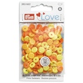 Кнопки Prym Love  "Color Snaps Mini" 9мм, круглые с имитацией стежка, желтые, оранжевые 
