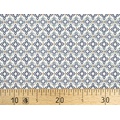 Ткань Gütermann Marrakesch (синий восточный ромбовидный узор на белом) 