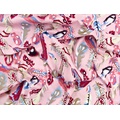 Ткань Gütermann Portofino (розовый/разноцветные перья) - Фото №1