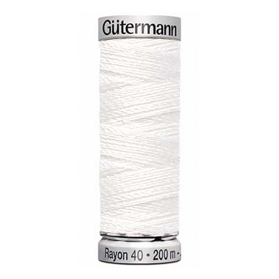 Нитки Gütermann Rayon №40 200м Цвет 1001 (белые) 