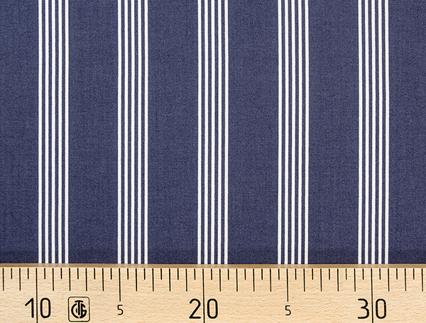 Ткань Gütermann Long Island (синий/белые полосы) 