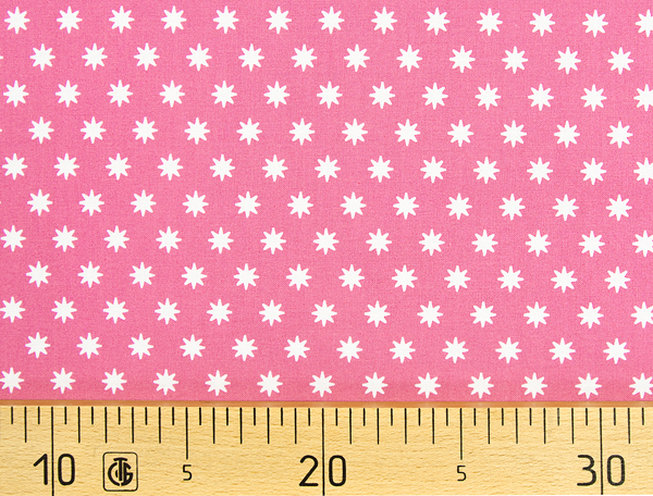 Ткань Gütermann Portofino (ярко-розовый в белые звезды) 