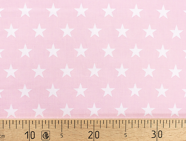 Ткань Gütermann Circus (белые звезды на розовом) 