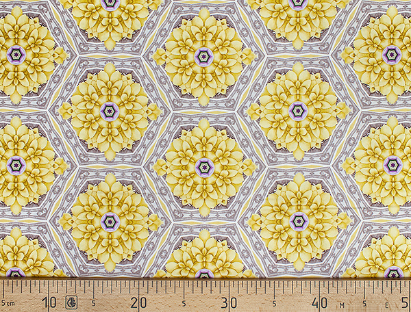 Ткань Gütermann Light Breeze (желтый цветочный калейдоскоп) 