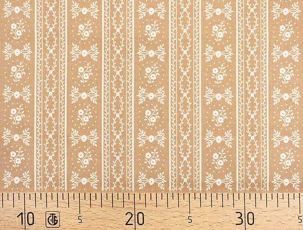 Ткань Gütermann Pemberley (темно-бежевый/полоски с цветочным орнаментом) 