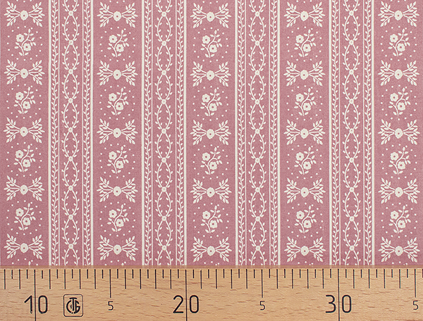 Ткань Gütermann Pemberley (темно-розовый/полоски с цветочным орнаментом) 