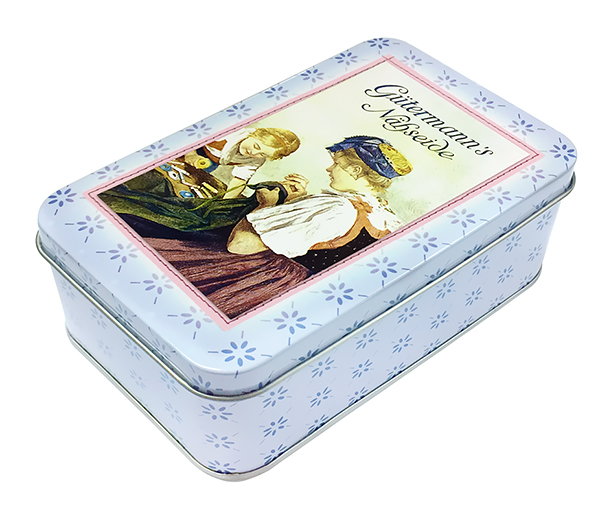 Металлическая коробка Gütermann, серия Nostalgic, голубая, 14х8,7х5,5см 
