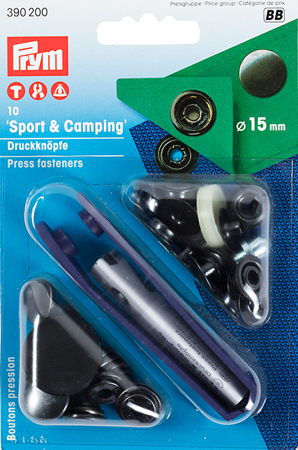 Кнопки Sport+Camping 15мм (10 шт) черные 