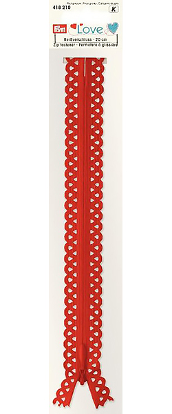 Молния Prym Love S11 декоративная потайная 20 см красная 