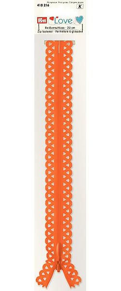 Молния Prym Love S11 декоративная потайная 20 см оранжевая 